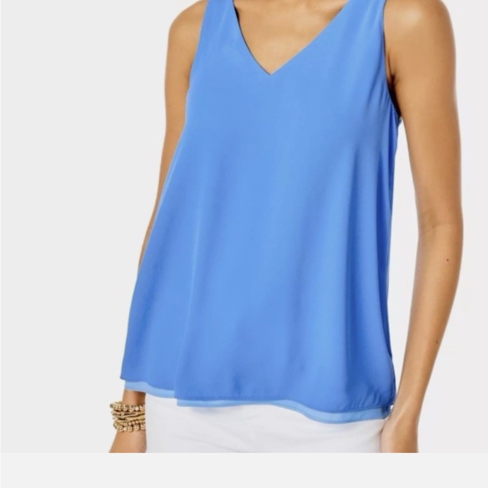 Lilly Pulitzer Florin V-Neck Top-  Boca Blue  - XL